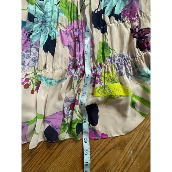 Trina Turk Silvery Floral Tiered Shift Dress Small - Picture 12 of 14